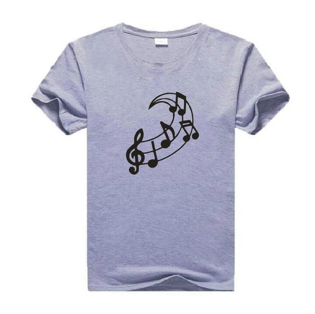 Music Notes/Moon Graphic Print Tee