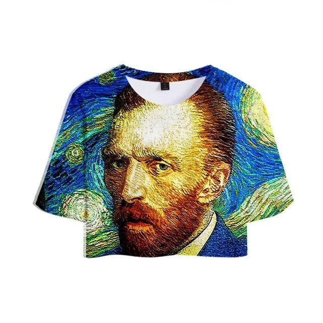 Van Gogh 3D Printed Crop Top