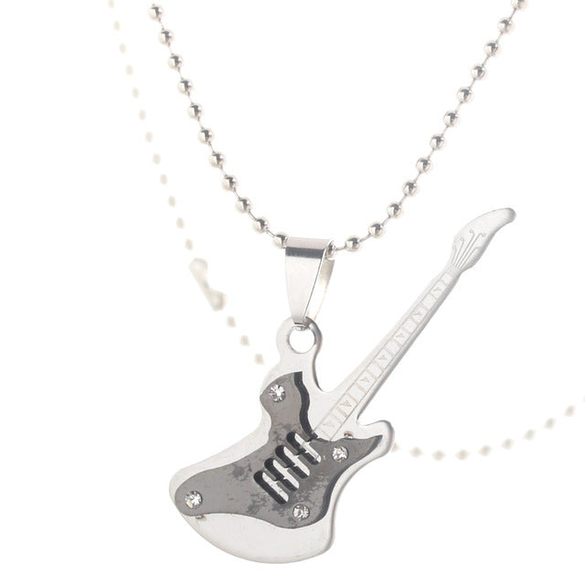 Metal Rock Guitar Necklace