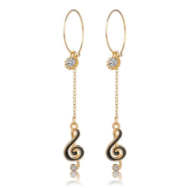 Music Note Long Drop Earrings