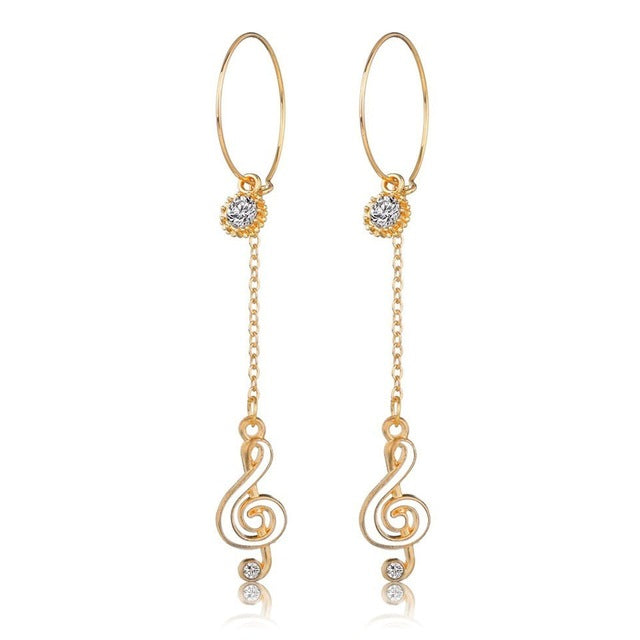 Free - Music Note Long Drop Earrings