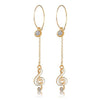 Music Note Long Drop Earrings