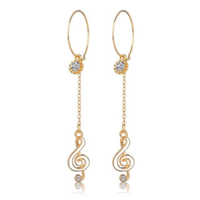 Music Note Long Drop Earrings