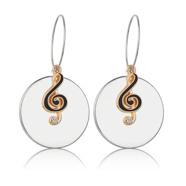 Music Note Round Earrings