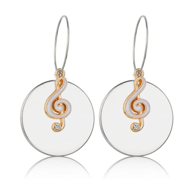 Music Note Round Earrings