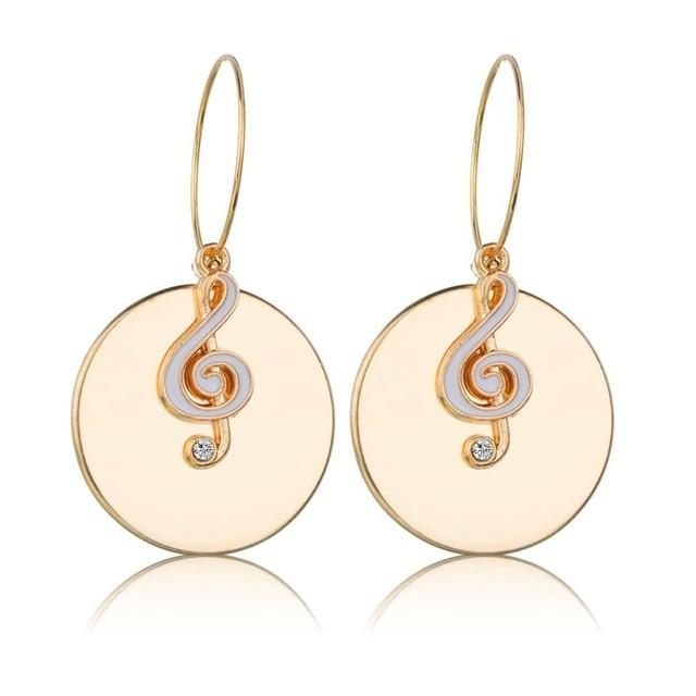 Music Note Round Earrings