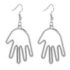 Abstract Face Art Earrings - EA2058 Silver - { shop_name }} - Review