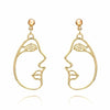 Abstract Face Art Earrings - EA2092 Gold - { shop_name }} - Review