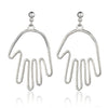 Abstract Face Art Earrings - EA454 Silver - { shop_name }} - Review