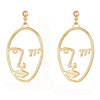 Abstract Face Art Earrings - EA458 Gold - { shop_name }} - Review