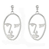 Abstract Face Art Earrings - EA458 Silver - { shop_name }} - Review