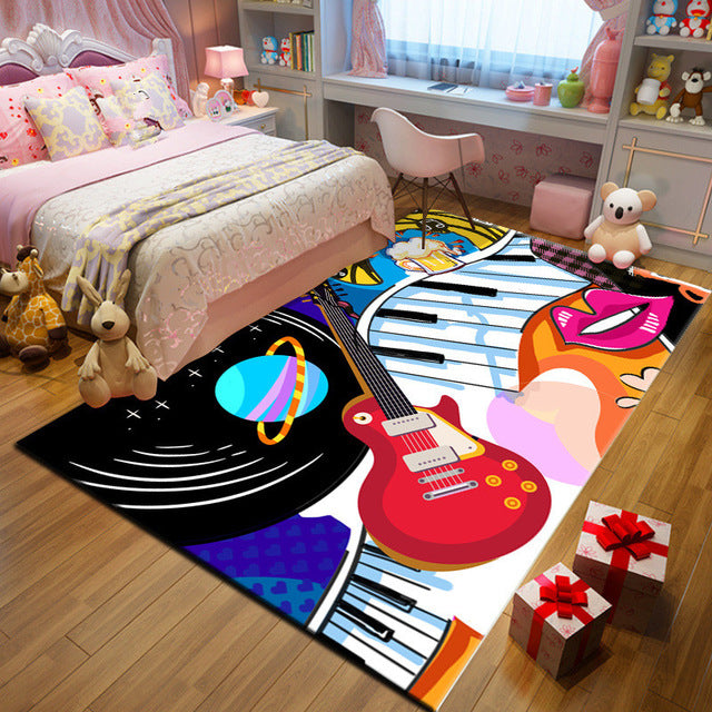 Music Guitar 3D Print Carpet