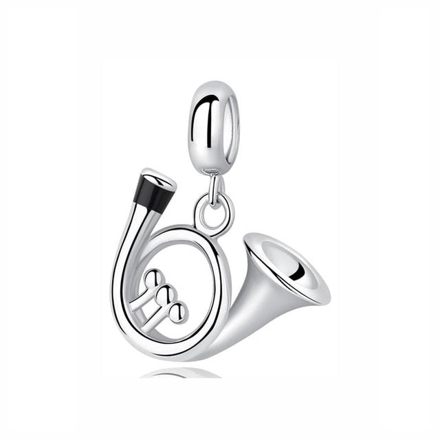 Music 925 Sterling Silver Bead