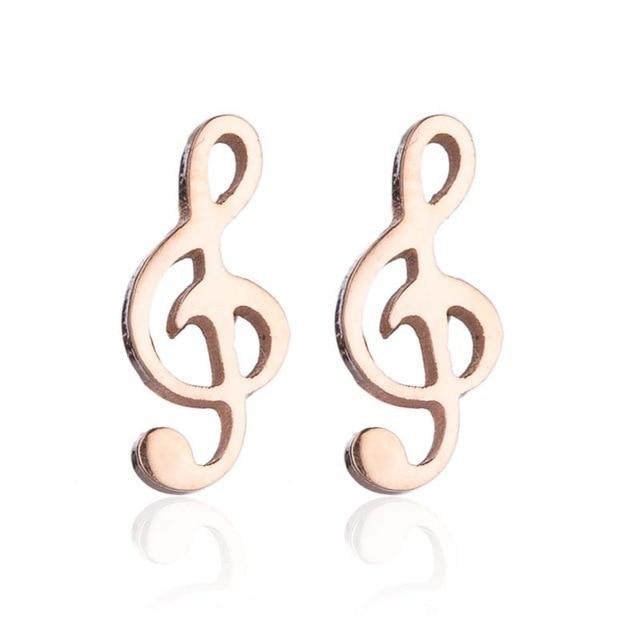 Stainless Music Notes Earrings
