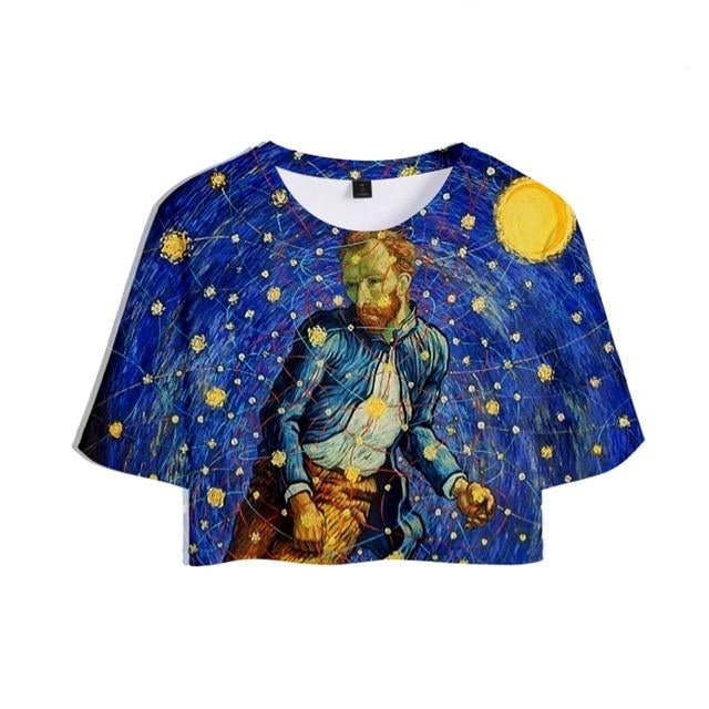 Van Gogh 3D Printed Crop Top