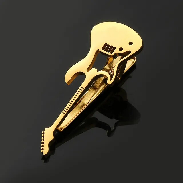 Guitar Stainless Steel Tie Clip