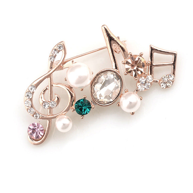 Free - Elegant Music Notes Brooch