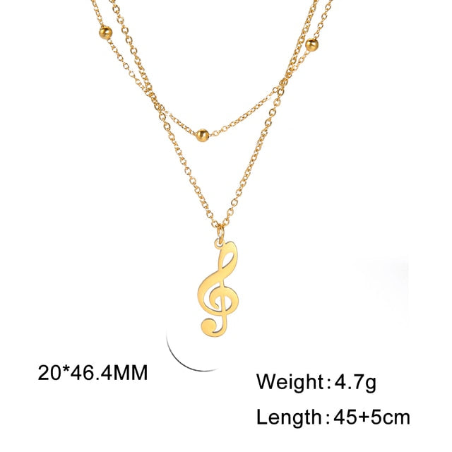 Music Note Multilayer Necklace