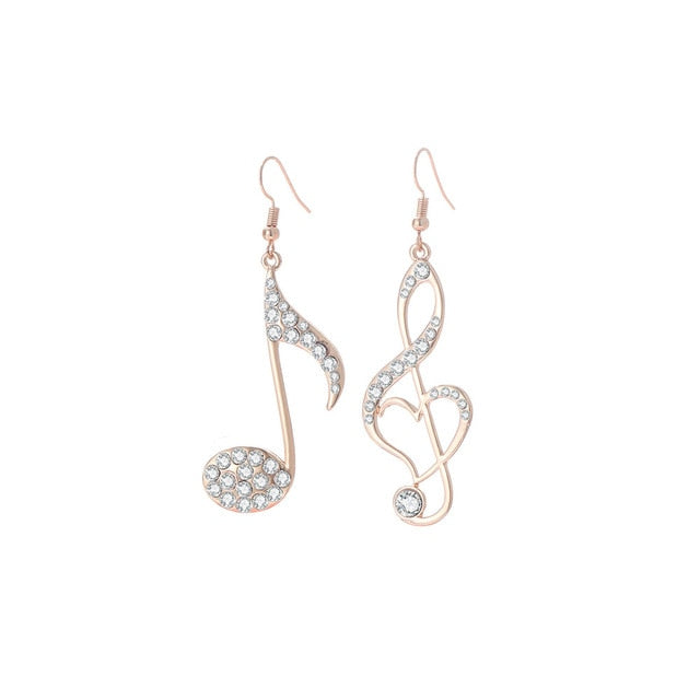 Free - Heart Music Notes Drop Earrings
