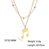 Double Chain Music Note Necklace