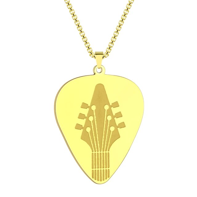 Stainless Steel Guitar Pick Necklace - Artistic Pod