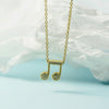 Zirconia Music Notes Necklace