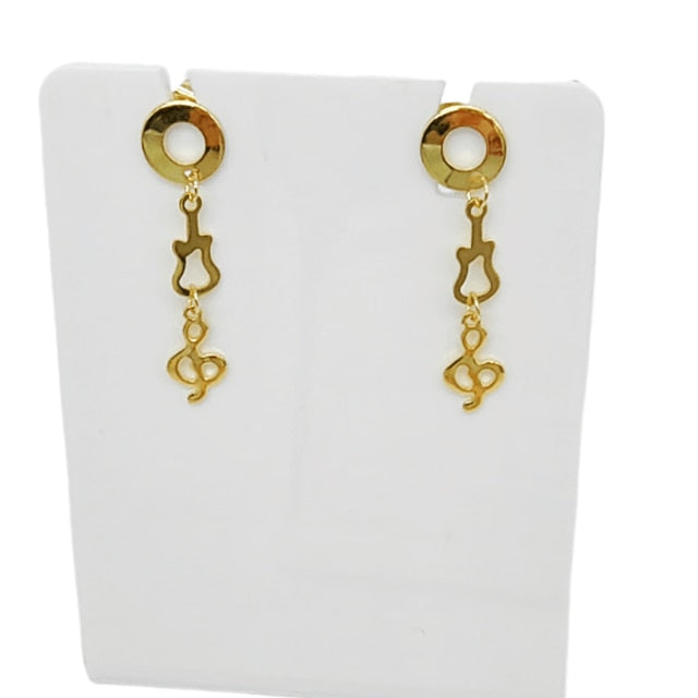 Music Notes Guitar Drop Earrings