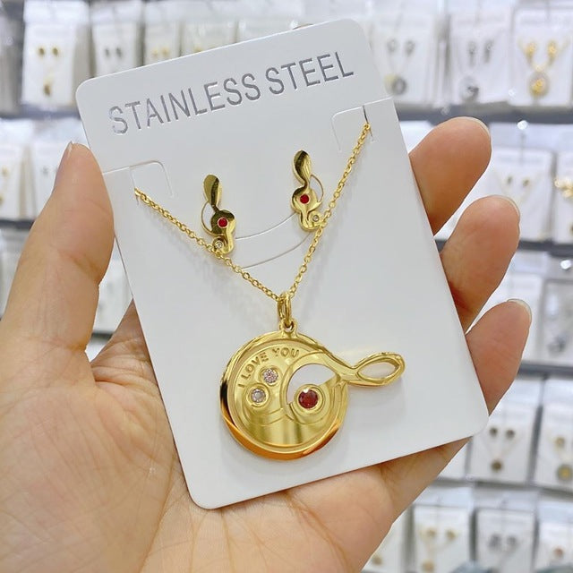 Treble G Clef Music Notes Jewelry Set