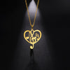 Elegant Music Note Heart Necklace