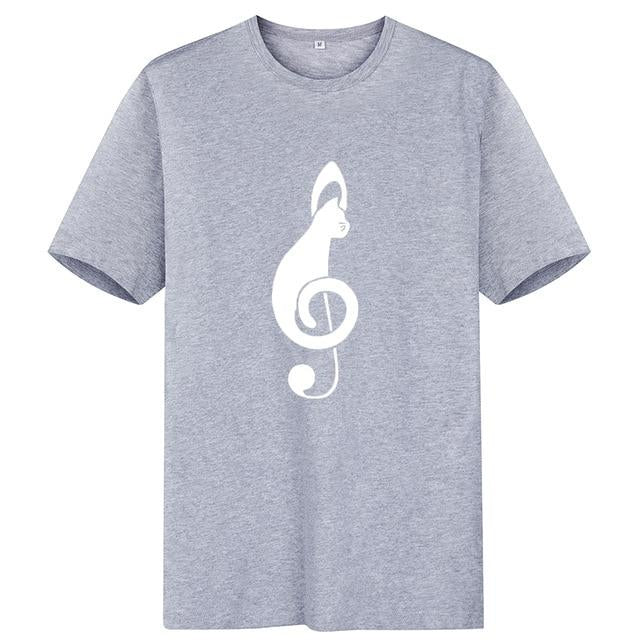 Treble Clef Cute Cat T-shirt