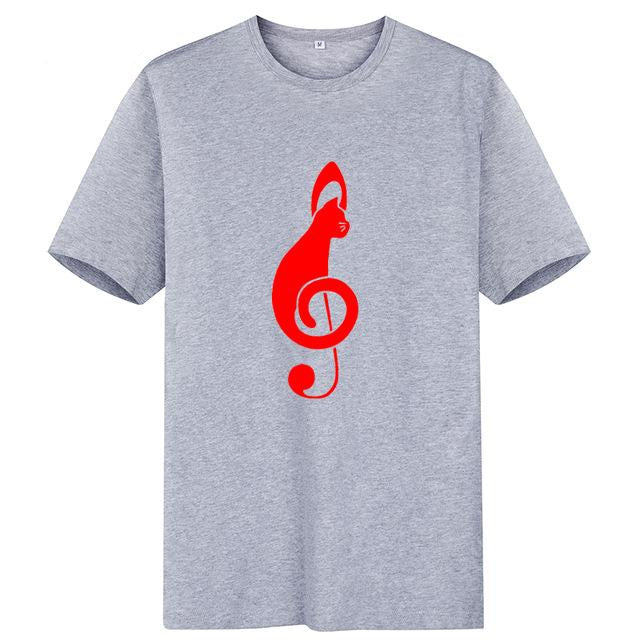 Treble Clef Cute Cat T-shirt