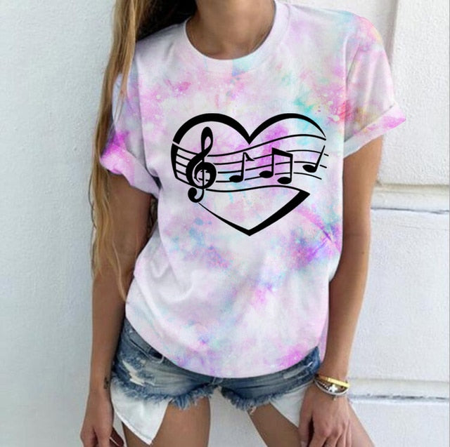 Music In Heart Tie Dye T-Shirt