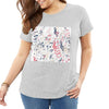 Abstract Music Notes Plus Size T-shirt - Gray / XL - { shop_name }} - Review