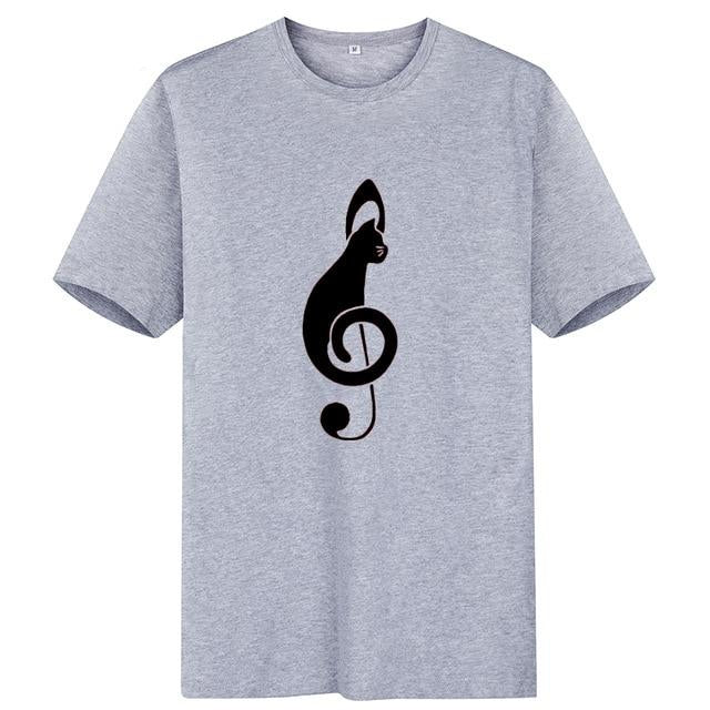 Treble Clef Cute Cat T-shirt
