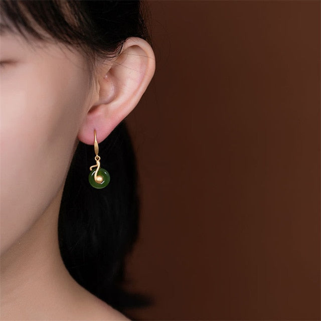 Music Notes Natural Jasper Earrings