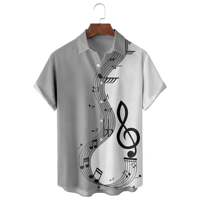 Music Note Button-Up Shirt