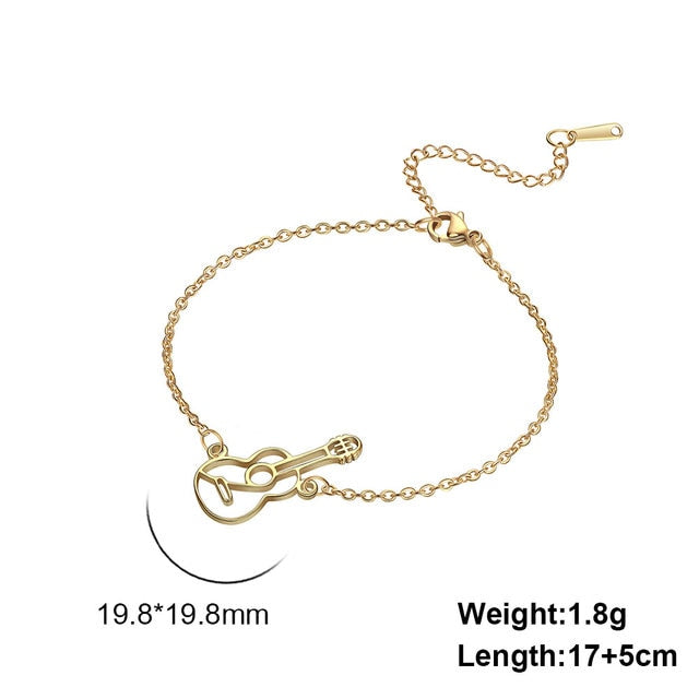 Stainless Steel Guitar Bracelet