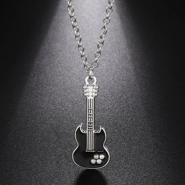 Crystal Electric Guitar Necklace