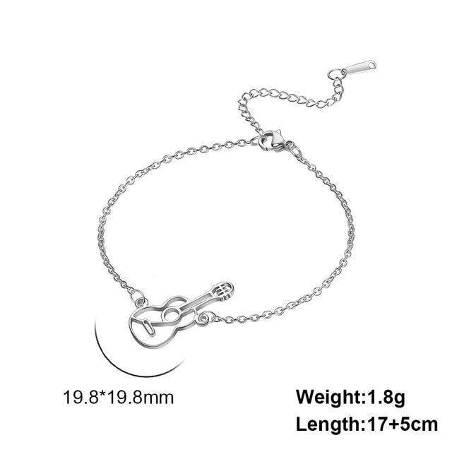 Stainless Steel Guitar Bracelet