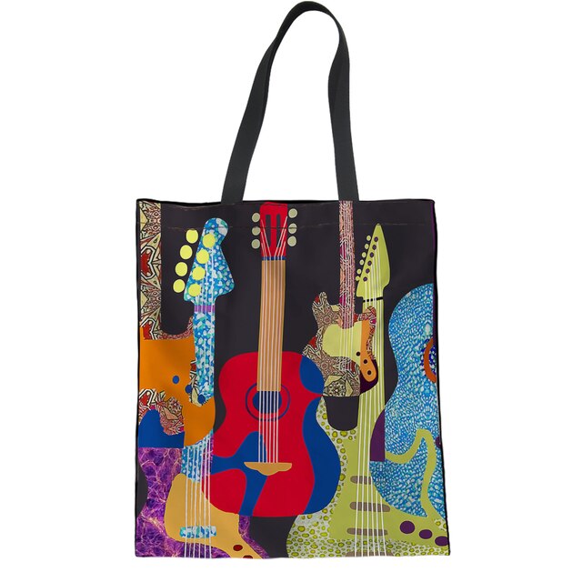 Multicolor Guitar Tote Bag
