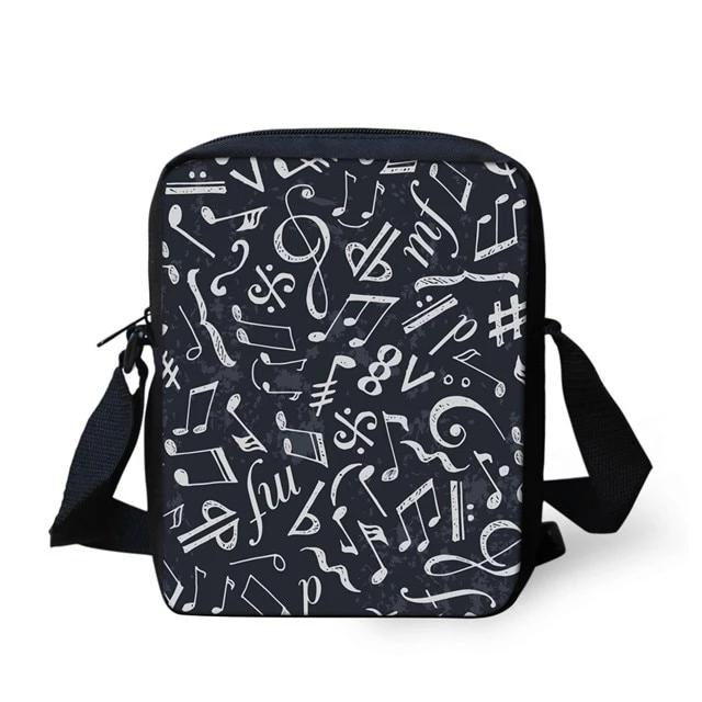 Piano Music Notes Print Cross-body Bag