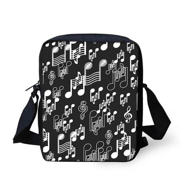 Piano Music Notes Print Cross-body Bag