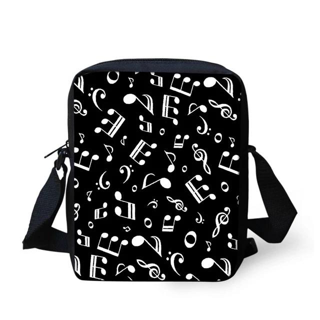 Piano Music Notes Print Cross-body Bag