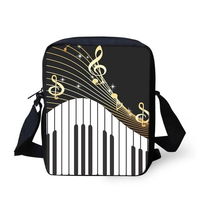 Piano Music Notes Print Cross-body Bag