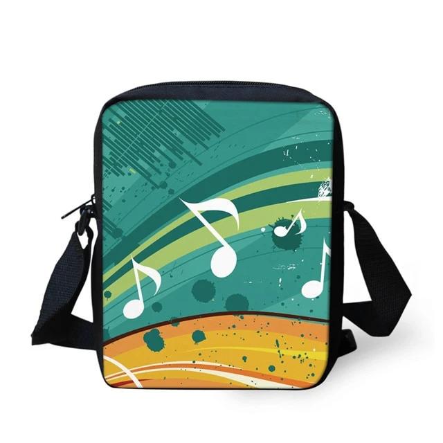 Piano Music Notes Print Cross-body Bag