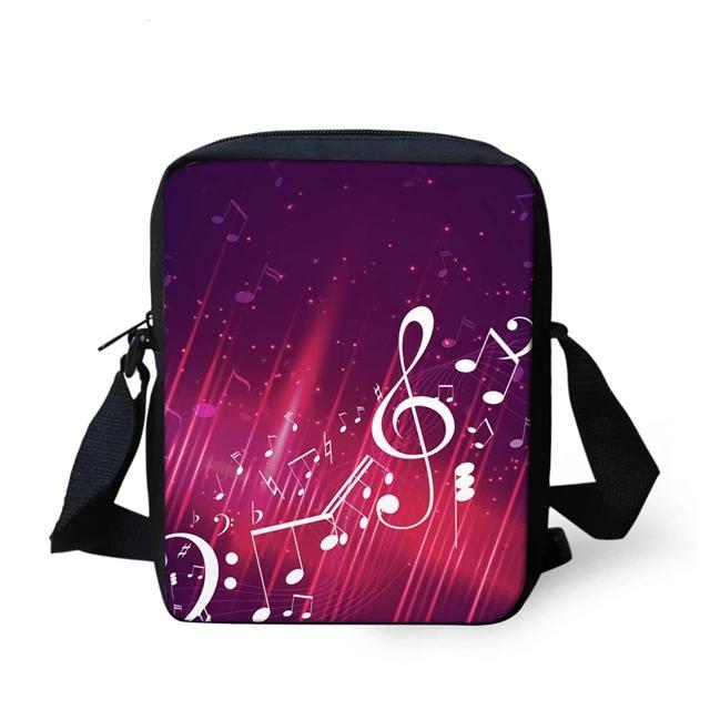 Piano Music Notes Print Cross-body Bag