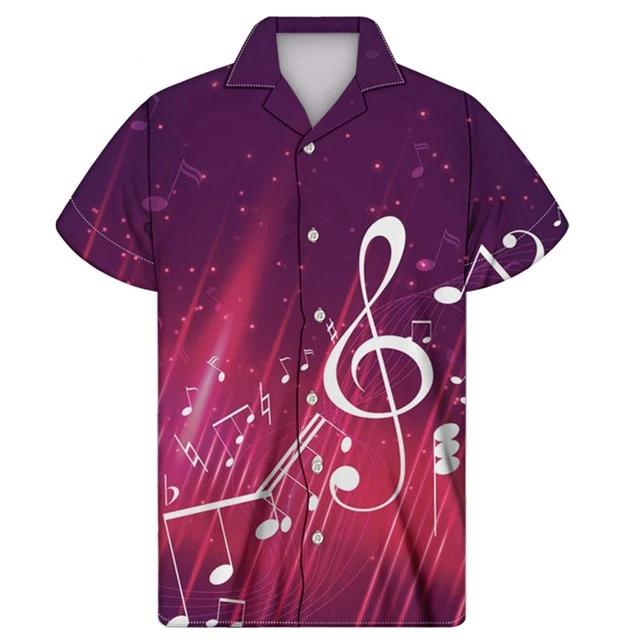 Men's Piano Music Notes Shirt