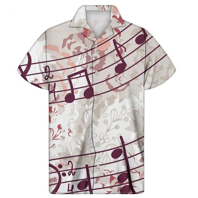 Men's Piano Music Notes Shirt