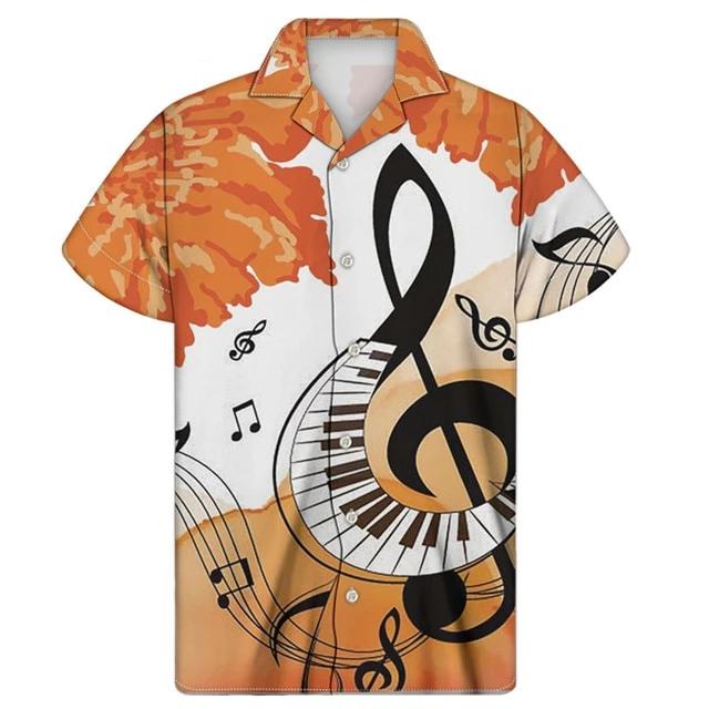Men's Piano Music Notes Shirt