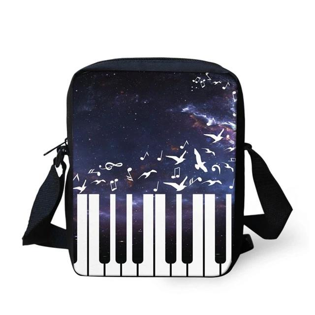 Piano Music Notes Print Cross-body Bag